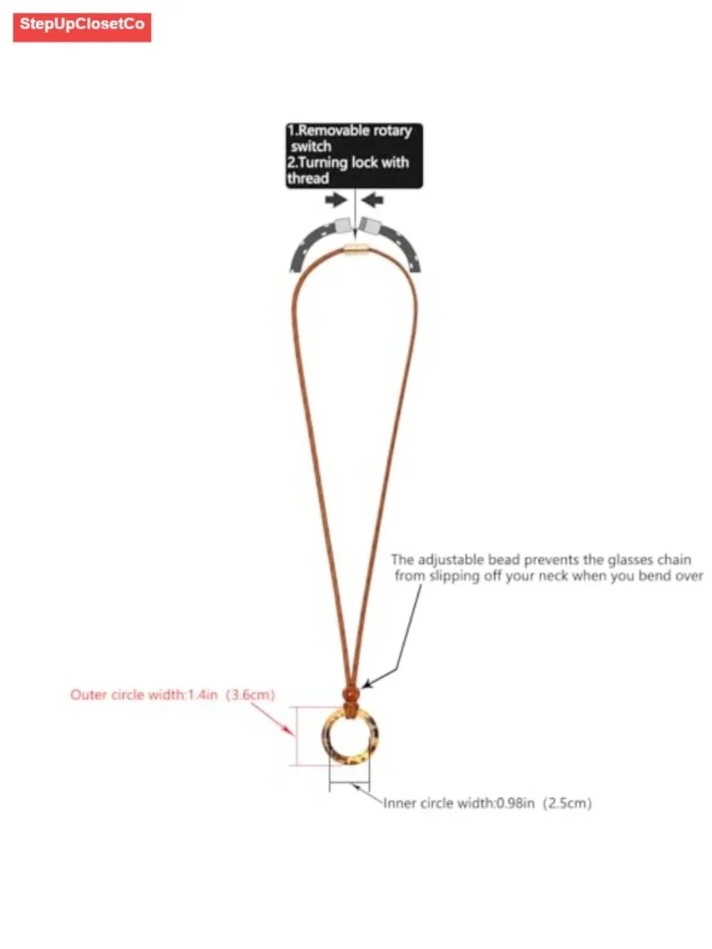 Eyeglass Holder Necklace Strap Chain Loop Ring Glasses Sunglasses Holder for